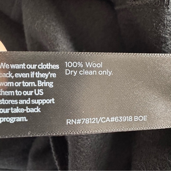 Eileen Fisher Pants Womens Large Black Boiled Wool Side Zip Wide Leg Classic - Picture 7 of 12